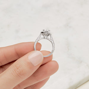 White Gold Engagement Ring close up 