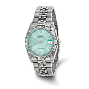 Rolex men's watch in white gold blue dial 