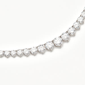 The Graduated Tennis Necklace in 14k White Gold