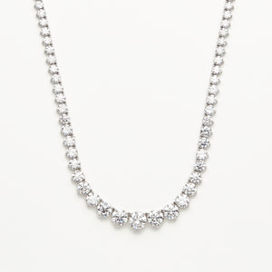 The Graduated Tennis Necklace in 14k White Gold